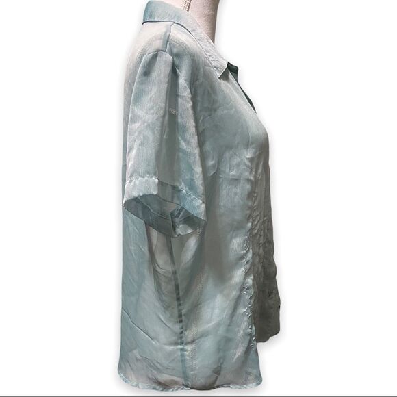 Kathie Lee Button Down Sheer Top Women's Size XL - Picture 4 of 6